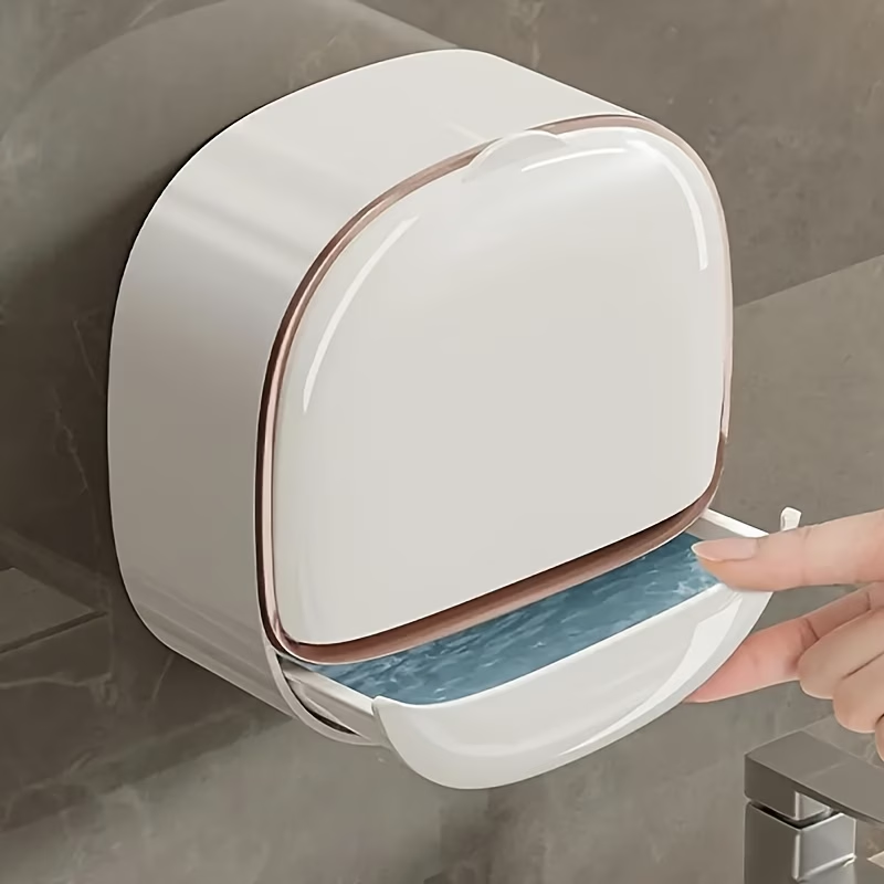 2-Pack Wall Mounted Soap Holder with Drainage | Self-Adhesive Bathroom Soap Case