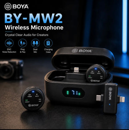 BOYA Wireless Microphone Series – MW2, MW9, MW10 & MW11 | Professional Audio Mic