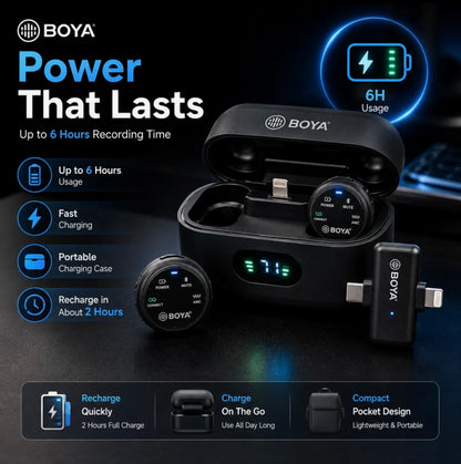 BOYA Wireless Microphone Series – MW2, MW9, MW10 & MW11 | Professional Audio Mic