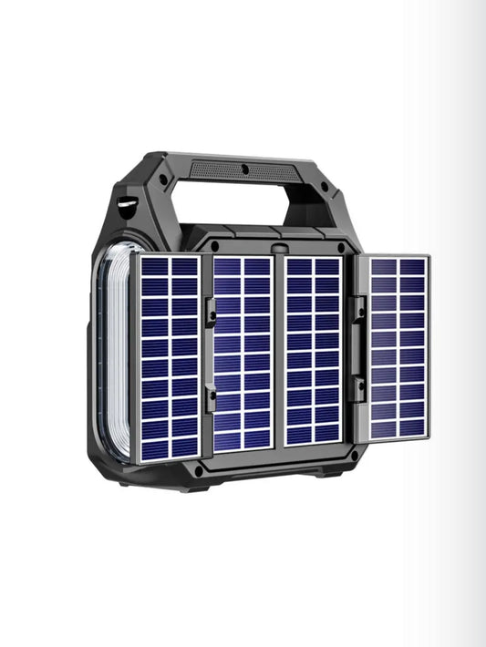 KTS-2299 Foldable 4-Panel Solar Bluetooth Speaker with Flashlight & Power Bank