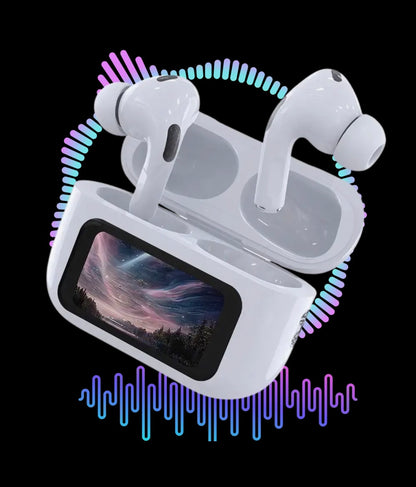 A9 Pro Smart Touch Screen Wireless Earbuds with ANC & ENC – White Edition
