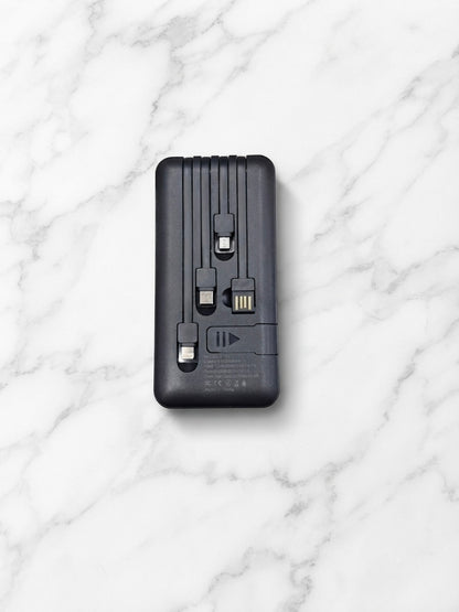 Jcell 10000mAh 4-in-1 Fast Charging Power Bank – Built-in Cables