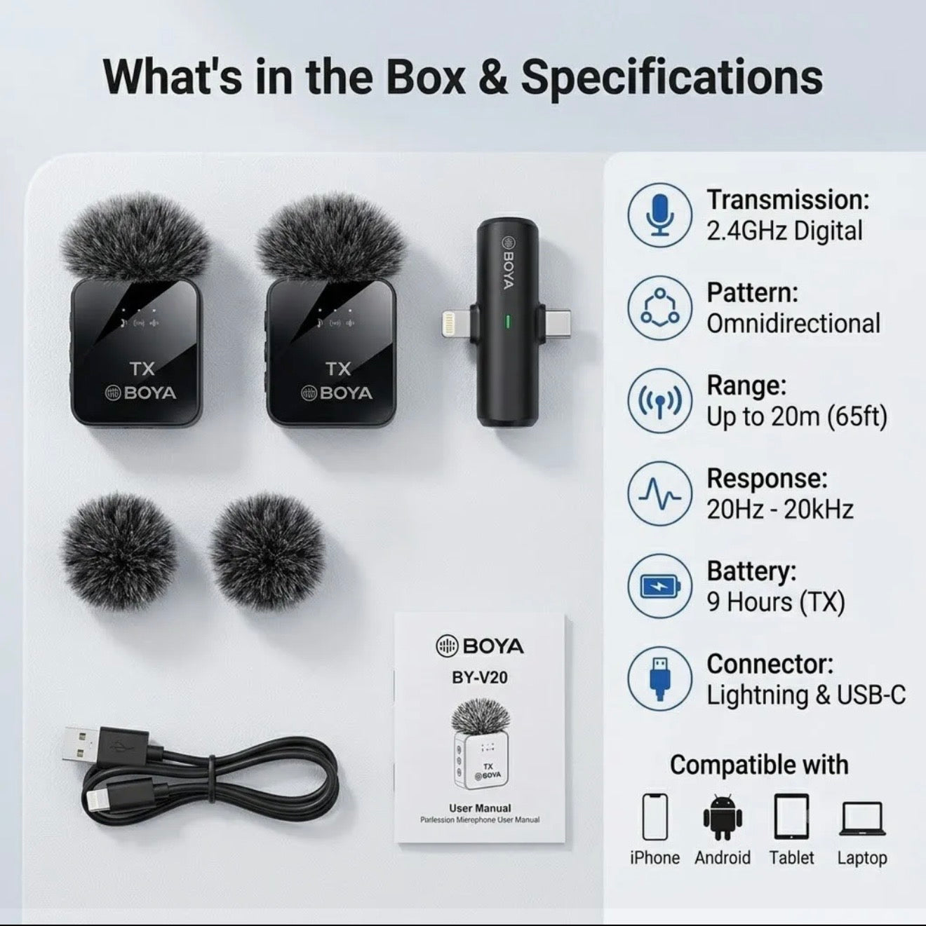 BOYA Wireless Microphone Series – MW2, MW9, MW10 & MW11 | Professional Audio Mic