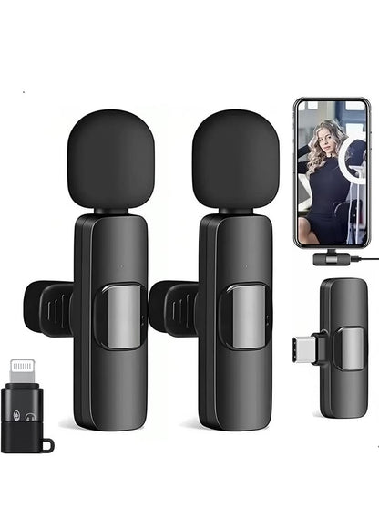 K9 K35 Wireless Microphone – Noise Reduction Collar Mic for Vlogging & Recording