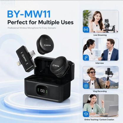 BOYA Wireless Microphone Series – MW2, MW9, MW10 & MW11 | Professional Audio Mic