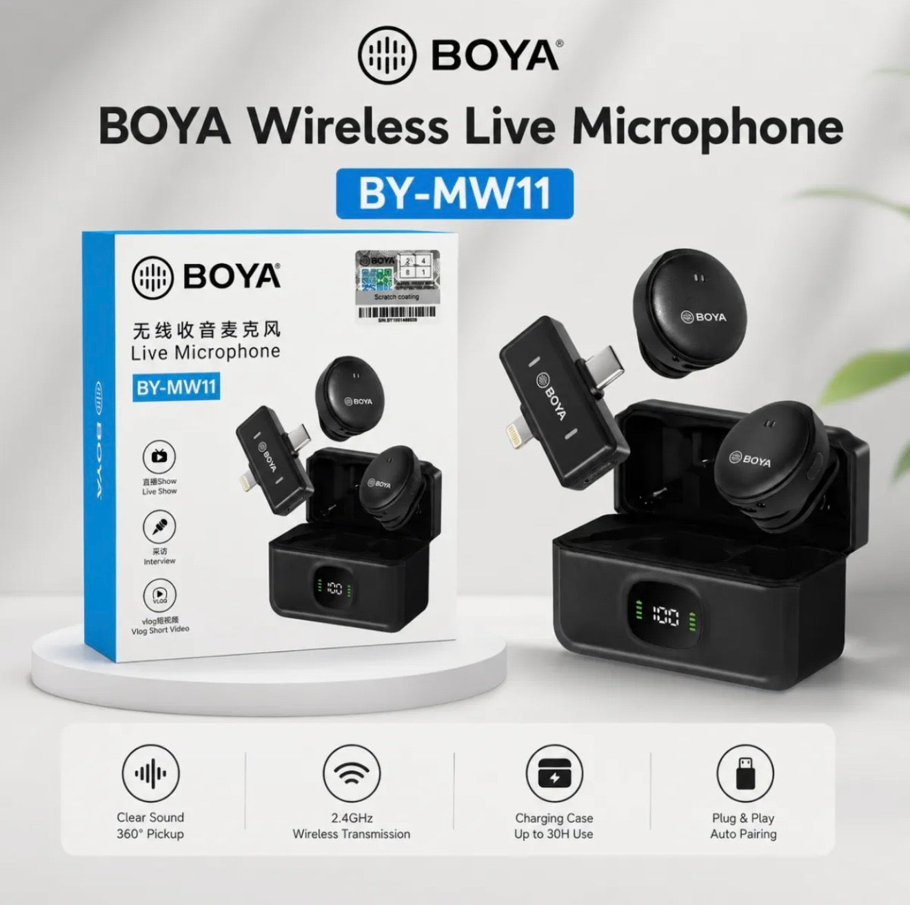 BOYA Wireless Microphone Series – MW2, MW9, MW10 & MW11 | Professional Audio Mic