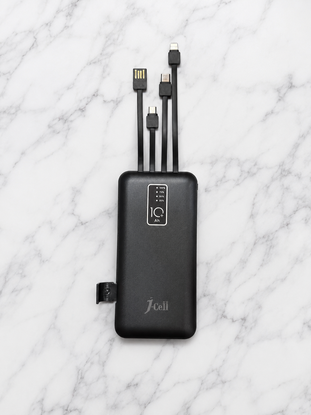 Jcell 10000mAh 4-in-1 Fast Charging Power Bank – Built-in Cables