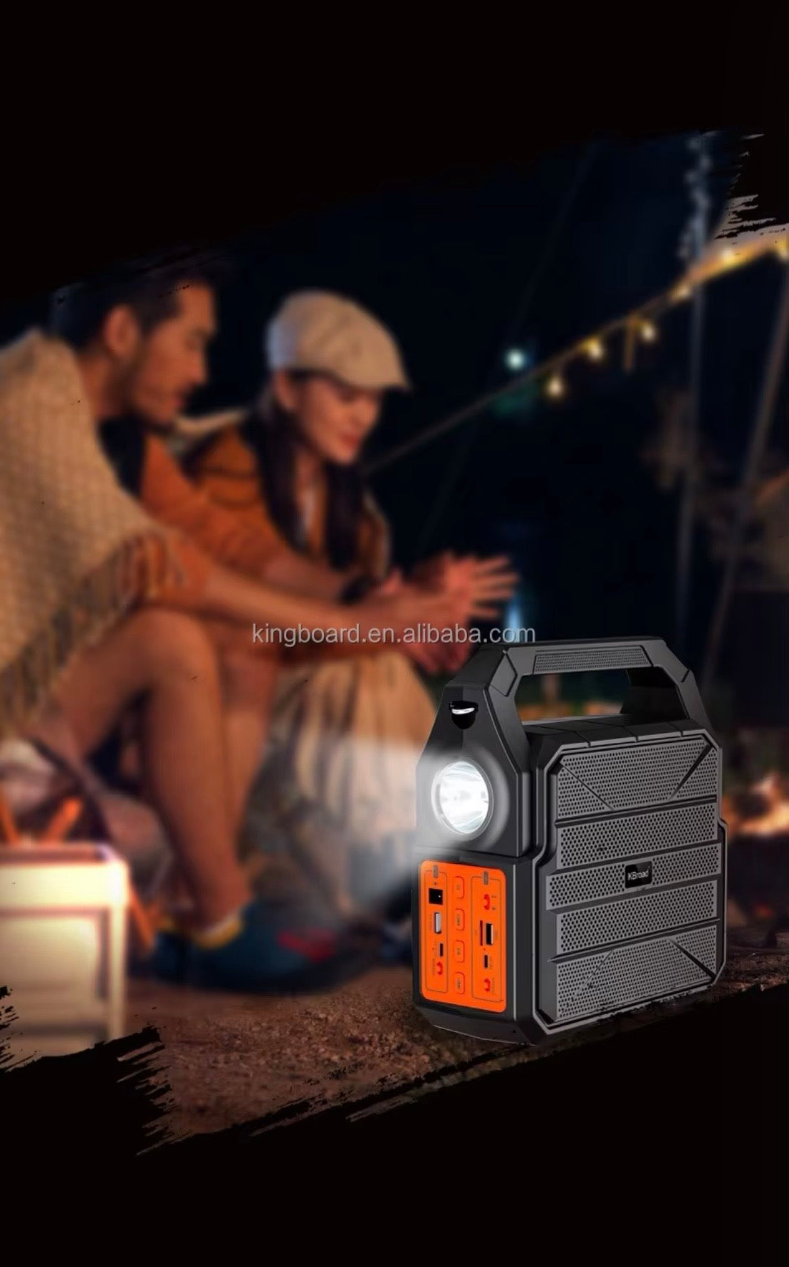 KTS-2299 Foldable 4-Panel Solar Bluetooth Speaker with Flashlight & Power Bank