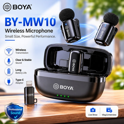 BOYA Wireless Microphone Series – MW2, MW9, MW10 & MW11 | Professional Audio Mic