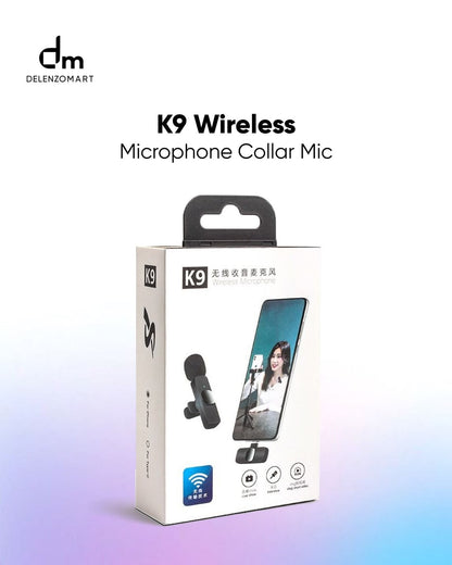 K9 K35 Wireless Microphone – Noise Reduction Collar Mic for Vlogging & Recording
