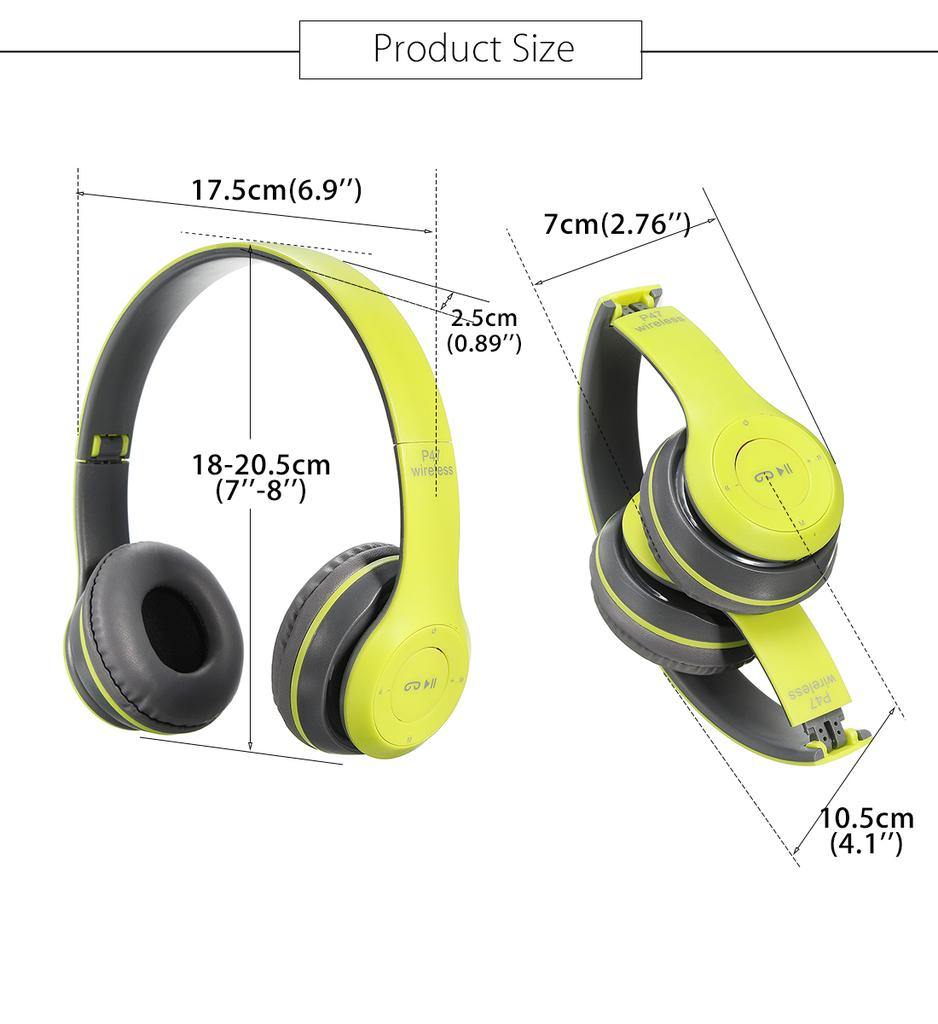 P47 Bluetooth Headphones with Mic