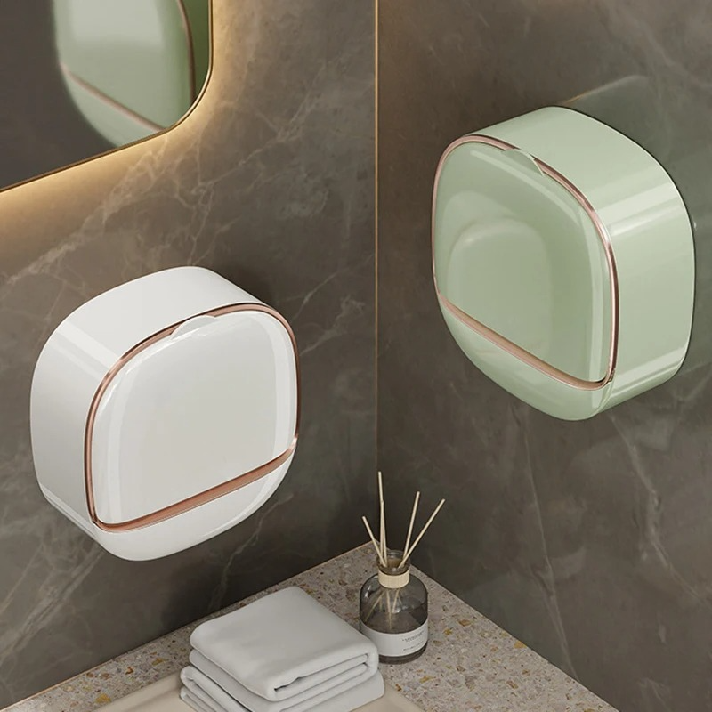 2-Pack Wall Mounted Soap Holder with Drainage | Self-Adhesive Bathroom Soap Case