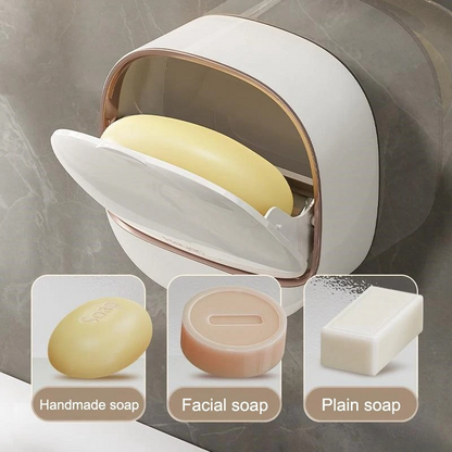 2-Pack Wall Mounted Soap Holder with Drainage | Self-Adhesive Bathroom Soap Case