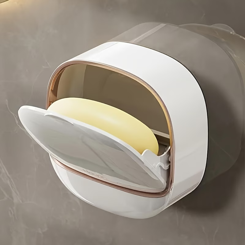 2-Pack Wall Mounted Soap Holder with Drainage | Self-Adhesive Bathroom Soap Case