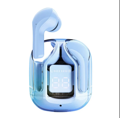 Transparent Bluetooth Earbuds – Smart LED Charging Case