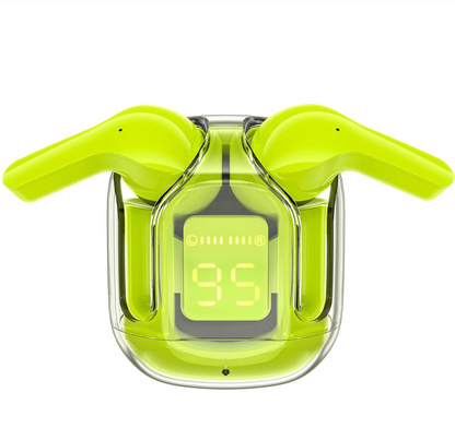 Transparent Bluetooth Earbuds – Smart LED Charging Case